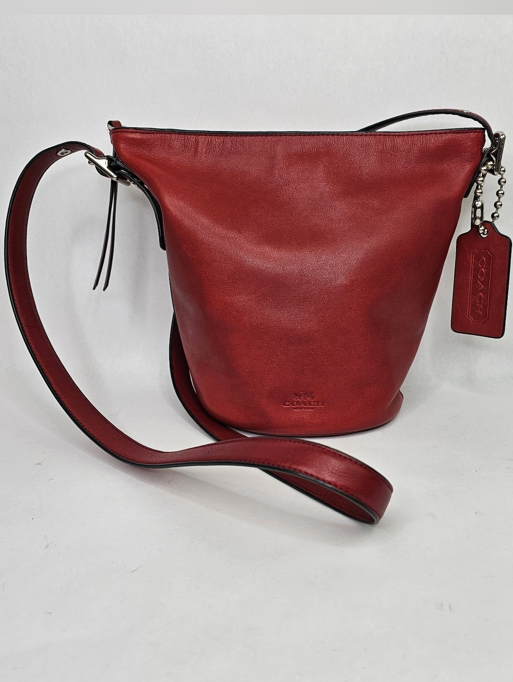 Coach Bleecker Sport Mini Duffle Bucket Red Purse With COA - Picture 2 of 15